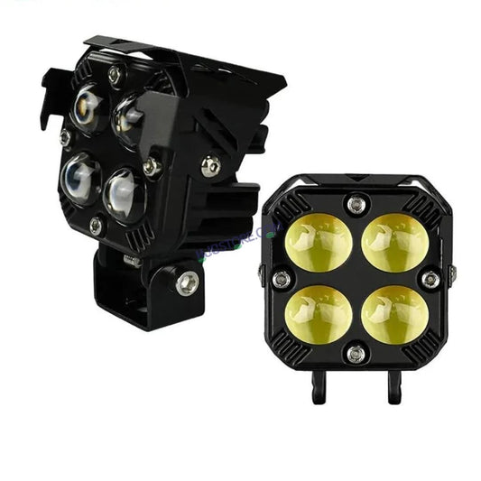 Original HJG 3-in-1 HJG Fog Light: 120W-12V Red, White, Yellow! Illuminate Your Ride with 4 LED Laser Widelight. Perfect for Bike, Car, Thar, Jeep Adventures - HJGstore.com