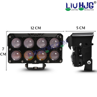 HJG 8 Lens Cube Red Blue 50W JC-33 Foglight with Red Blue Flash Mode 8 Lens Projector Foglight 50W Foglight Ultra Wide Dual Intensity LED Fog Lights White/Yellow/Warm White/Flash/Red Blue DRL Universal For All Cars & Bikes LIU HJG 8 Lens Cube Red Blue Fog - HJGstore.com