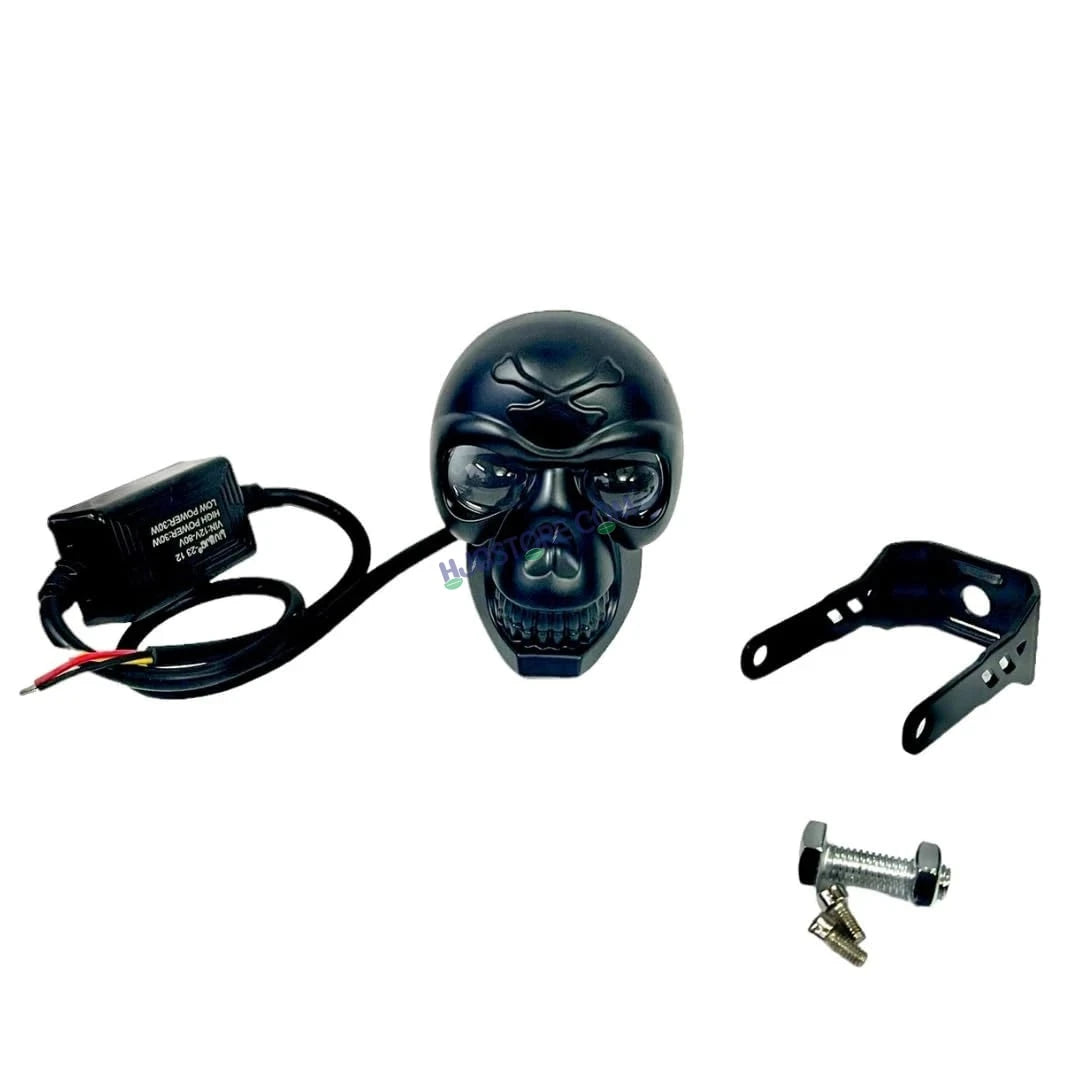 HJG Skull Red DRL Eye Foglight 120W Fog Light For Bike/Car/Thar/Jeep (Red Eye/Cool White/Yellow/Warm White, 120W) - Pack of 2 HJG New Model Skull Foglight, Pack of 2, Red DRL Skull - HJGstore.com