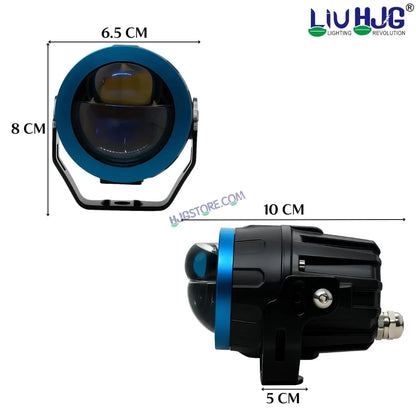 HJG Terminator 1 Projector Foglight 100W with Laser Spot and Wide Spread Red DRL/White/Yellow/Warm White Light 100W Foglight Ultra Wide Dual Intensity LED Driving Fog Lights 3000K/4300K/6500K Universal For All Cars & Bikes LIU HJG Terminator 1 Foglight - HJGstore.com