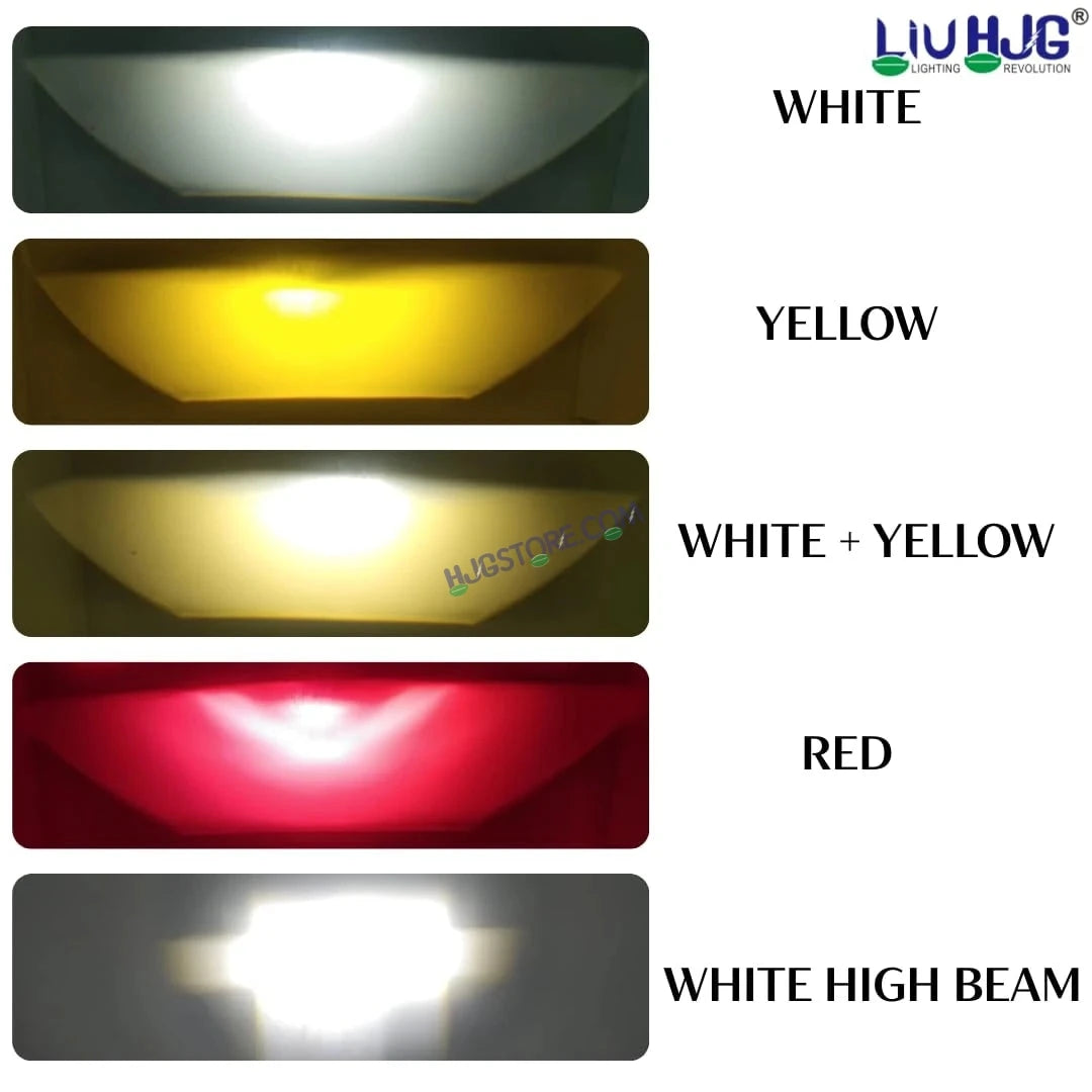 HJG Terminator 1 Projector Foglight 100W with Laser Spot and Wide Spread Red DRL/White/Yellow/Warm White Light 100W Foglight Ultra Wide Dual Intensity LED Driving Fog Lights 3000K/4300K/6500K Universal For All Cars & Bikes LIU HJG Terminator 1 Foglight - HJGstore.com