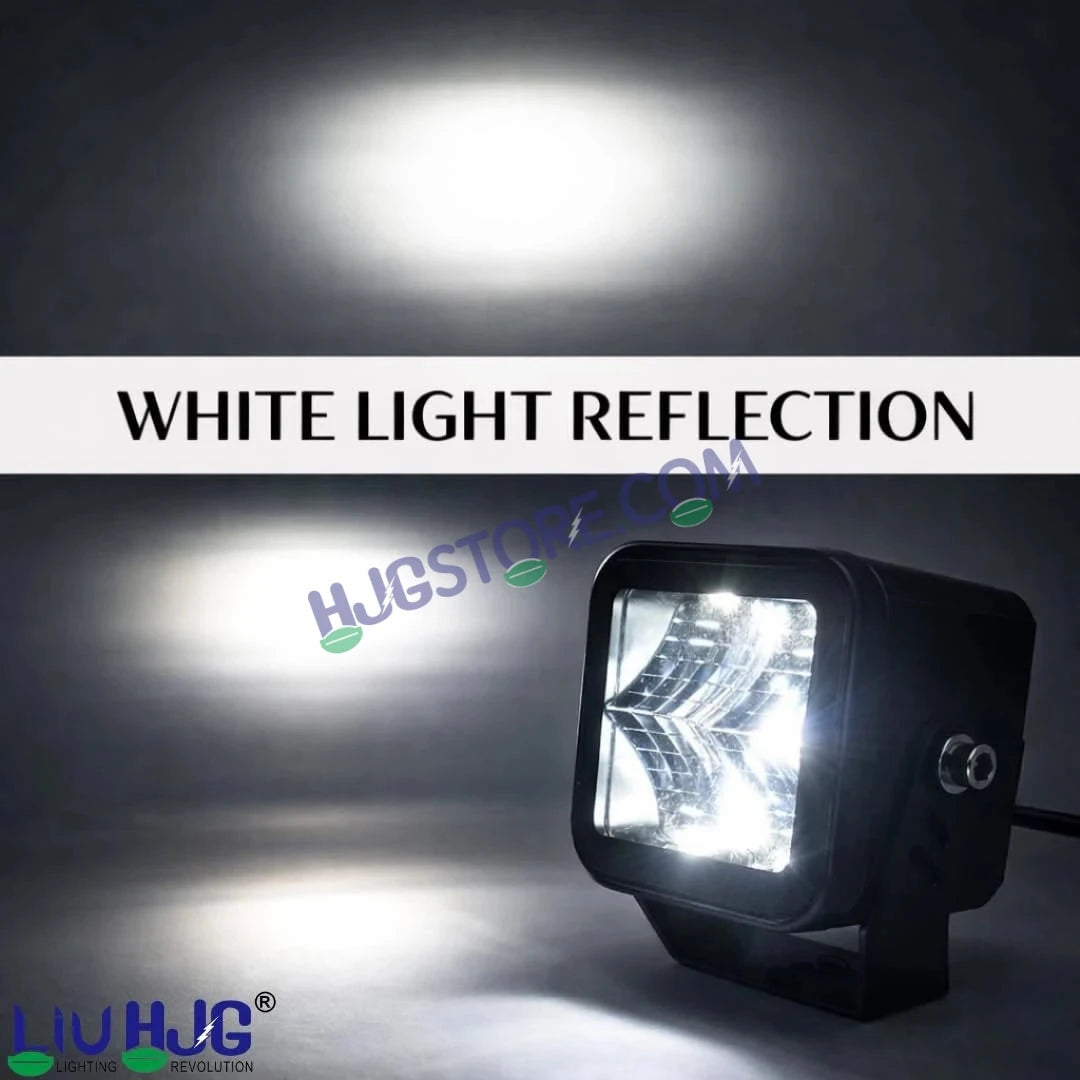 HJG W-08 White Cube Foglight 72W White Foglight White LED Foglight Ultra Wide Spread White Light 72W Foglight Ultra Wide Intensity LED Driving Fog Lights Universal For All Cars & Bikes LIU HJG W-08 White Cube Foglight Driving Lights, Pack of 2 - HJGstore.com