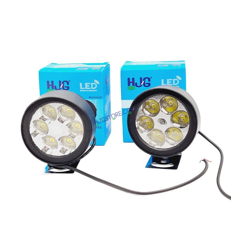 HJG LED Fog Lights for Bikes and Cars High Power, Heavy clamp and Strong ABS Plastic. (6 led Cap Set with Switch) - HJGstore.com