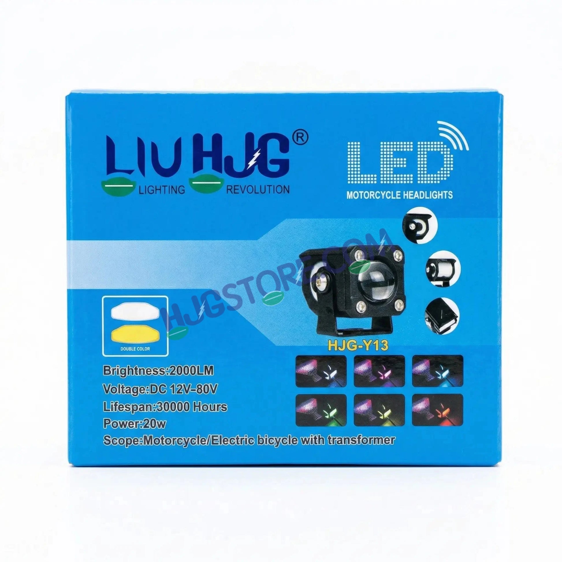 HJG X Drive Mini RGB Foglights with RGB Backlit DRL 40W Fog Light 4000LM Dual Color (3000K Yellow/6000K White) Projector Driving Lamp | Dynamic RGB Backlit DRL (8 Modes) | Wide Beam Auxiliary Light with Inline Ballast for Bike & SUV LIU HJG X Drive - HJGstore.com