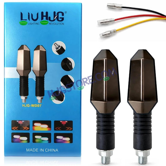 HJG RGB Arrow Magnetic Indicator Light Waterproof Turn Signal Light Magnetic Color Changing System Yellow + RGB Color Changing Indicators with Ground Shadow Arrow Projection Reflection LIU HJG RGB Arrow Magnetic Indicators, Pack of 2 - HJGstore.com