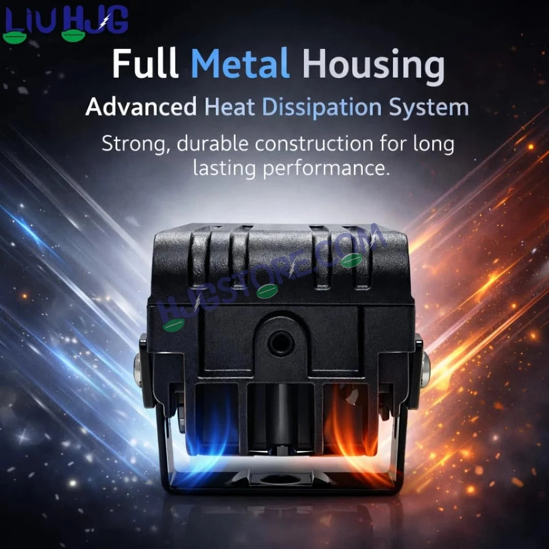 HJG HS104 Wide Lens Foglight Dual Condenser Lens 120W Foglight with Two Type Clamps White Hi/Lo Red Projector Foglight 120W Ultra Wide Intensity LED Fog Lights White Hi/Lo with Red Devil Fog Universal For All Cars & Bikes LIU HJG HS104 120W Foglight 2pc - HJGstore.com