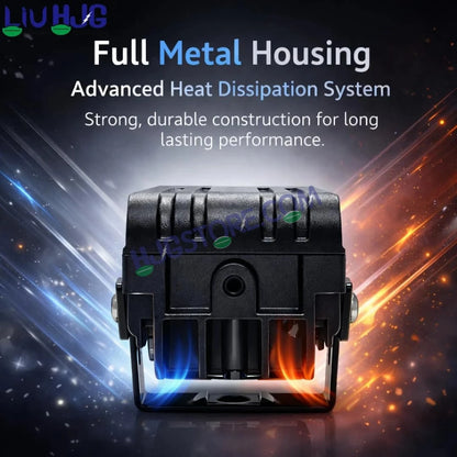 HJG HS104 Wide Lens Foglight Dual Condenser Lens 120W Foglight with Two Type Clamps White Hi/Lo Red Projector Foglight 120W Ultra Wide Intensity LED Fog Lights White Hi/Lo with Red Devil Fog Universal For All Cars & Bikes LIU HJG HS104 120W Foglight 2pc - HJGstore.com