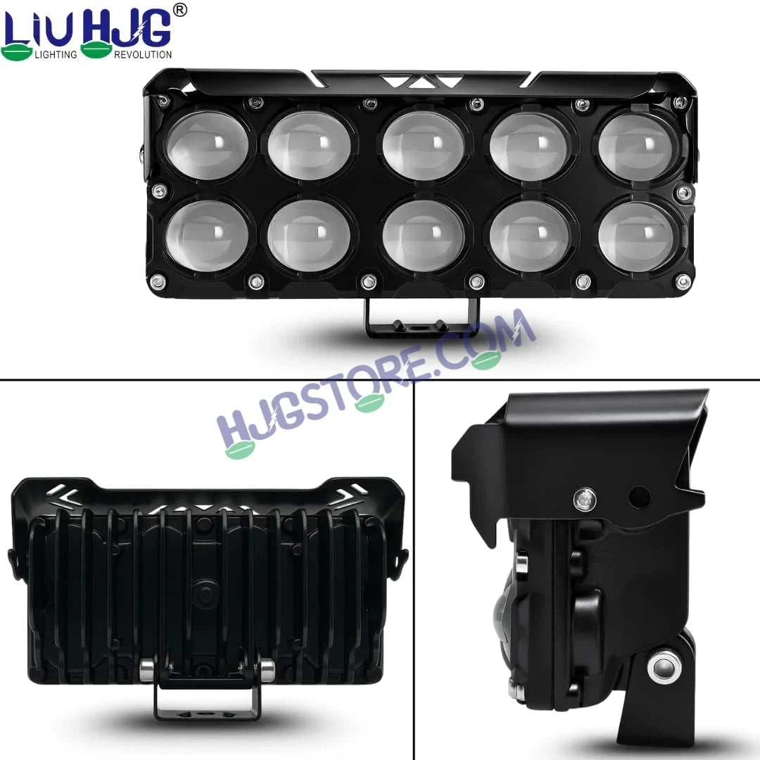 HJG 10 Lens Cube Red Blue 54W JC-34 Foglight with Red Blue Flash Mode 10 Lens Projector Foglight 54W Foglight Ultra Wide Dual Intensity LED Fog Lights White/Yellow/Warm White/Flash/Red Blue DRL Universal For All Cars & Bikes LIU HJG 10 Lens Cube Red Blue - HJGstore.com