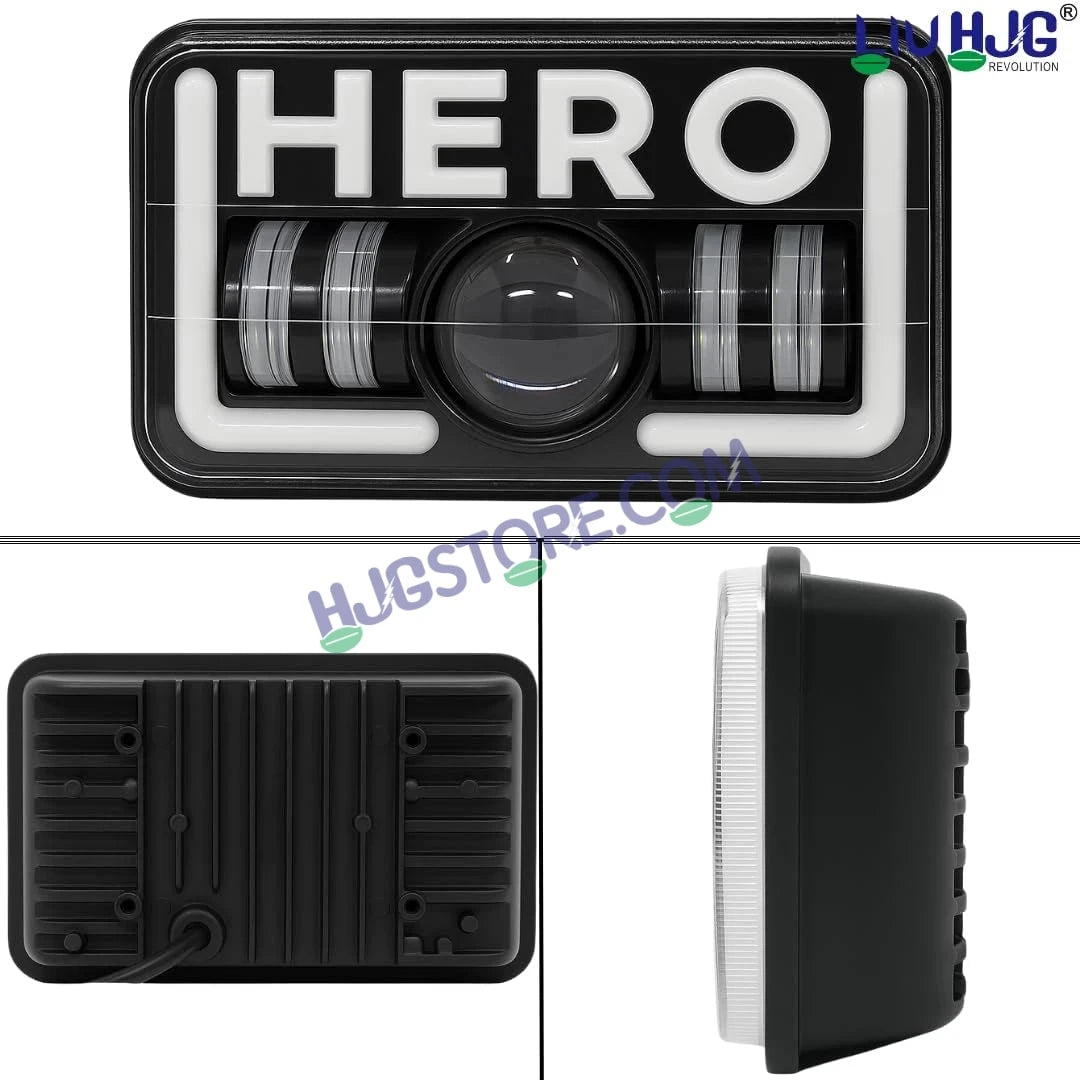 HJG 12V 40W LED Headlight HERO for Hero Splendor Series – White Beam with Red/Blue DRL, Durable Waterproof Motorcycle Headlamp (Pack of 1) - HJGstore.com