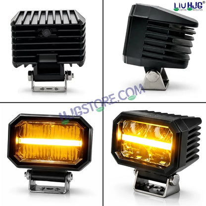 HJG W-07 Minus Cube Foglight 50W White/Amber Foglight White/Yellow DRL Dual LED Foglight Amber/White DRL White Light 50W Foglight Ultra Wide Dual Intensity LED Driving Fog Lights Universal For All Cars & Bikes LIU HJG W-07 Minus Cube Foglight, Pack of 2 - HJGstore.com