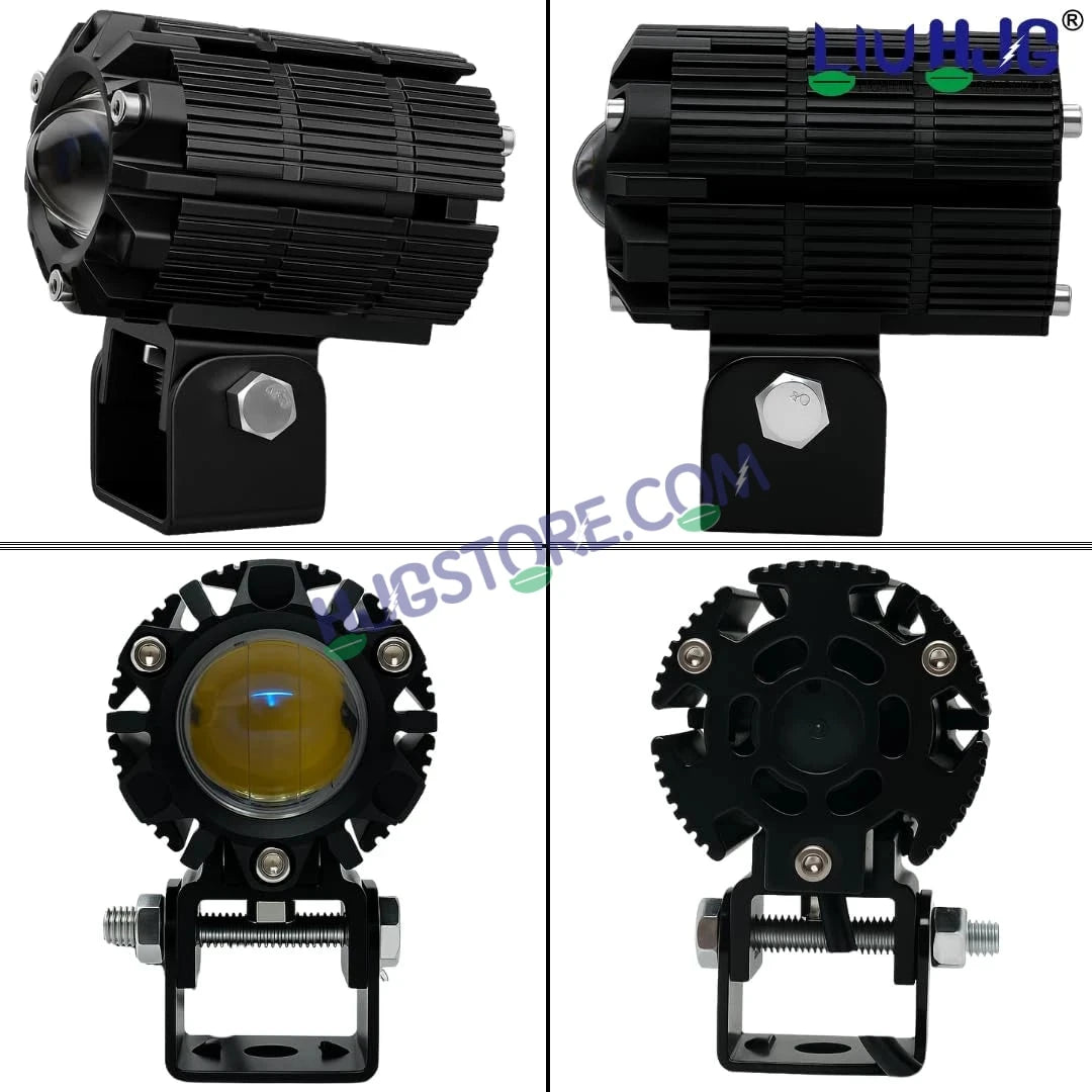 HJG CNC Mini Drive 80W Version 7 New Model Projector Foglight with Canbus Red DRL/White/Yellow Ultra Wide Dual Intensity 80W LED Fog Lights White/Yellow/White + Yellow/Red DRL Universal For All Cars & Bikes LIU HJG CNC Mini Drive 80W Version 7, Set of 2 - HJGstore.com