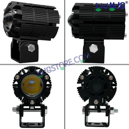 HJG CNC Mini Drive 80W Version 7 New Model Projector Foglight with Canbus Red DRL/White/Yellow Ultra Wide Dual Intensity 80W LED Fog Lights White/Yellow/White + Yellow/Red DRL Universal For All Cars & Bikes LIU HJG CNC Mini Drive 80W Version 7, Set of 2 - HJGstore.com