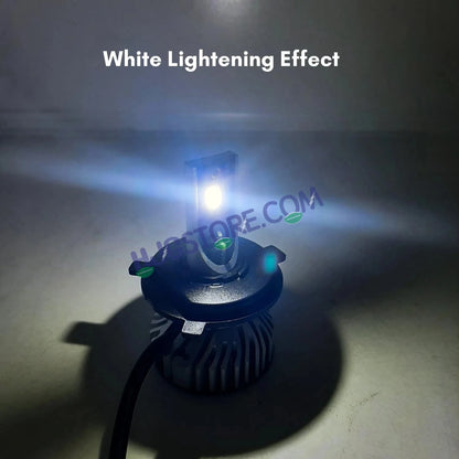HJG M2 30W White/Yellow Dual Color AC/DC H4 Headlight LED Bulb 30W LIU HJG M2 30W AC/DC Head Light Lamp H4 LED Mini 30W H4 Bulb with Fan for Bike Bulb 4500LM Conversion Kit Hi/Lo Beam Headlight 12V/24V for Motorcycle, Set of 1, White/Yellow Hi/Lo - HJGstore.com