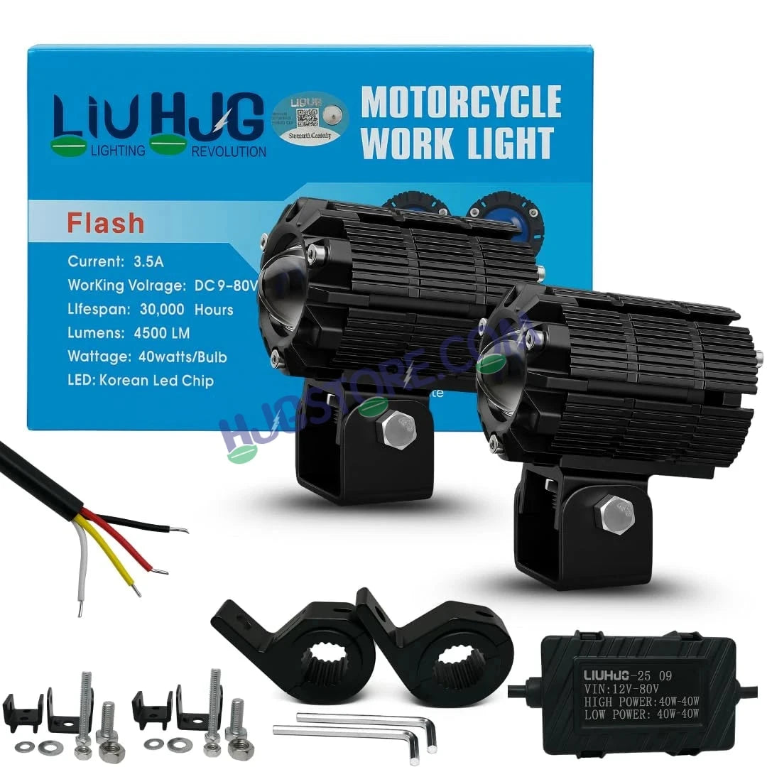 HJG CNC Mini Drive 80W Version 7 New Model Projector Foglight with Canbus Red DRL/White/Yellow Ultra Wide Dual Intensity 80W LED Fog Lights White/Yellow/White + Yellow/Red DRL Universal For All Cars & Bikes LIU HJG CNC Mini Drive 80W Version 7, Set of 2 - HJGstore.com