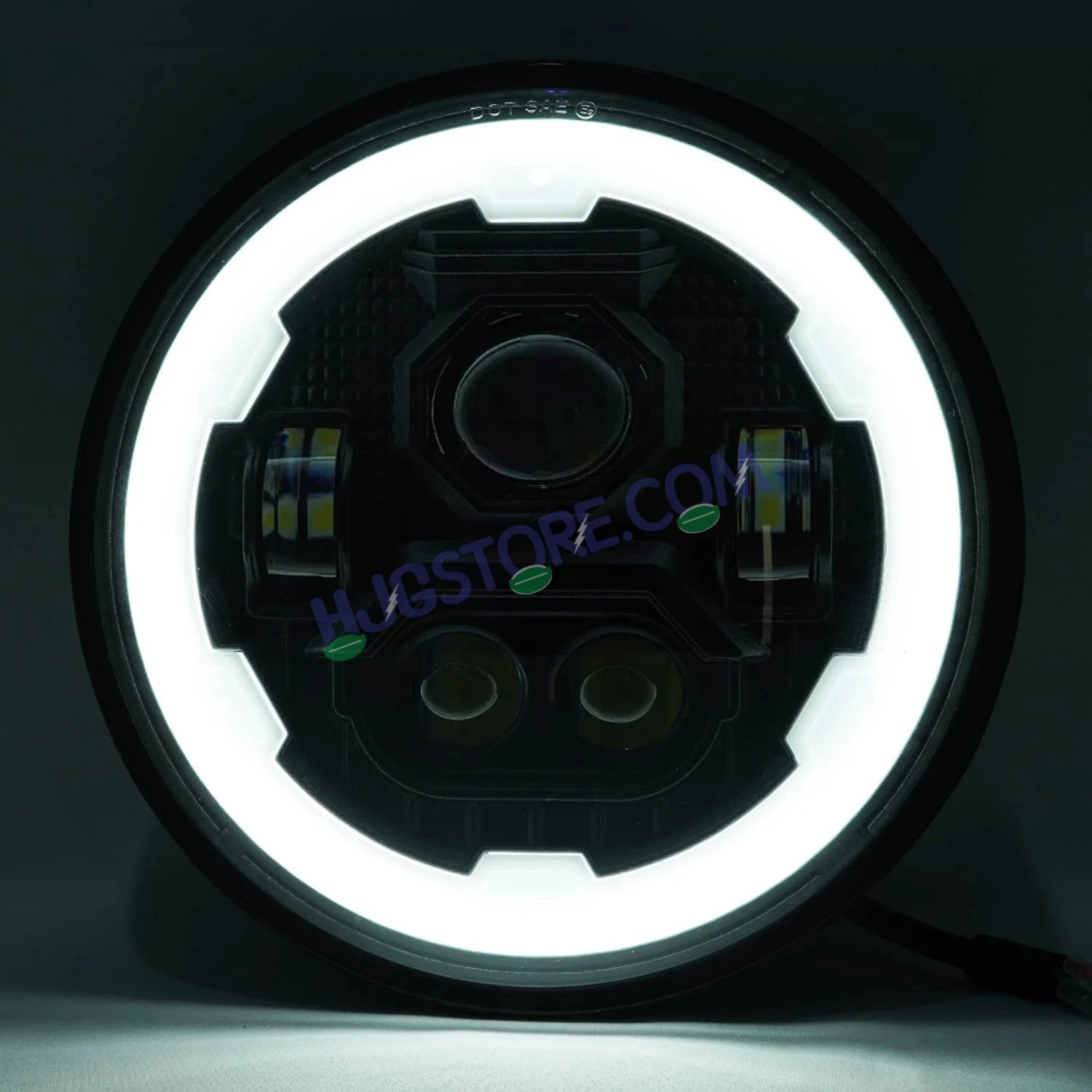 HJG Genuine Phantom Ring 5.75 Inch LED Headlight Avenger Fitting with Spotless and Bright DRL Fits in Bajaj Avenger, Harley Davidson, Jeep 5.75" (12V-80V DC 75W) - HJGstore.com