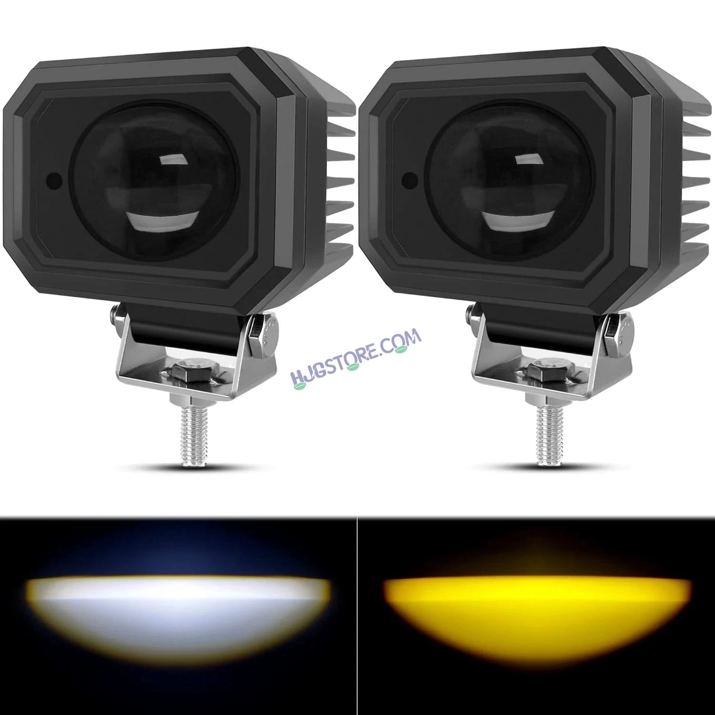 HJG 4 Inch Cube Pod Fog Light 120W 12000 Lumens Fog Light 2pc Foglight Pod Projector Spot Foglight 120W Foglight Ultra Wide Intensity 3000K/6500K LED Fog Lights 4 Inch Cube Light (120W) Universal For All Cars & Bikes LIU HJG 4 Inch Cube Pod Foglights - HJGstore.com