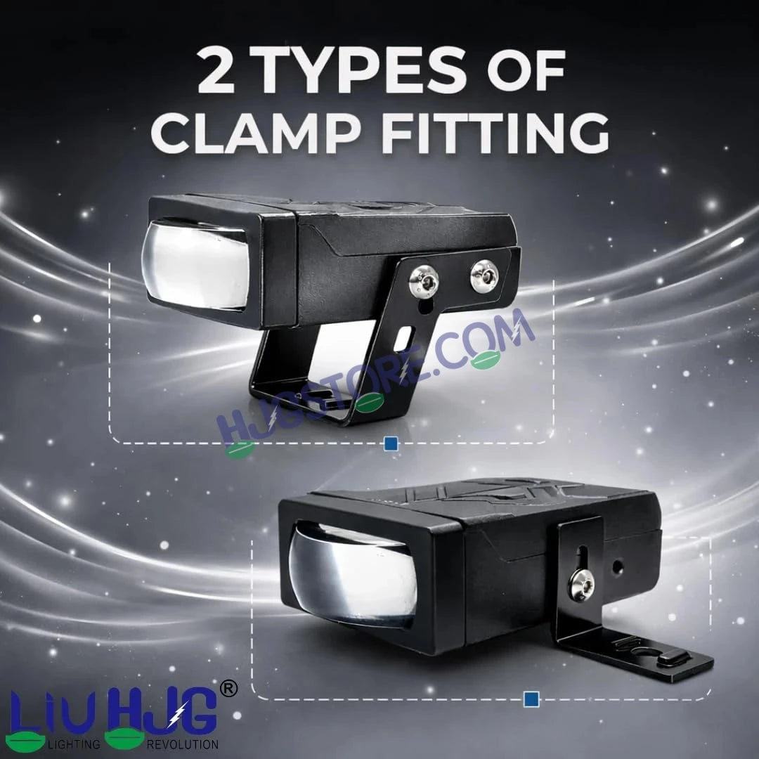 HJG HS92 Foglight Slim Drive Lens 80W Foglight with Two Type Clamps White/Yellow/Red Projector Foglight 80W Foglight Ultra Wide Dual Intensity LED Fog Lights White/Yellow/Red Devil Hi/Lo Fog Universal For All Cars & Bikes LIU HJG HS92 80W Foglight 2pc - HJGstore.com