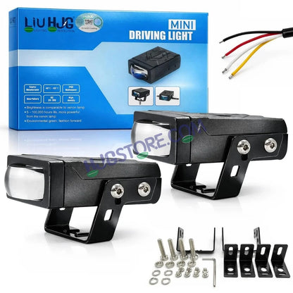 HJG HS92 Foglight Slim Drive Lens 80W Foglight with Two Type Clamps White/Yellow/Red Projector Foglight 80W Foglight Ultra Wide Dual Intensity LED Fog Lights White/Yellow/Red Devil Hi/Lo Fog Universal For All Cars & Bikes LIU HJG HS92 80W Foglight 2pc - HJGstore.com