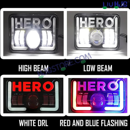 HJG 12V 40W LED Headlight HERO for Hero Splendor Series – White Beam with Red/Blue DRL, Durable Waterproof Motorcycle Headlamp (Pack of 1) - HJGstore.com