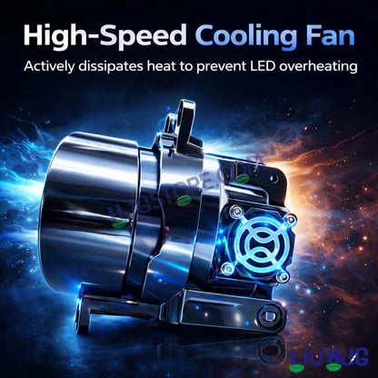 HJG 3 Inch Bi LED Projector Lens Laser Fog Lamp H8/H9/H11/H16 with Toyota Fitting Mounts with Cap Waterproof & Heat Dissipation 120W 12V DC Power Yellow/White/Red Light Reflection Universal Fit All Bikes & Cars Model with Toyota Fitting Mounts, Pack of 2 - HJGstore.com