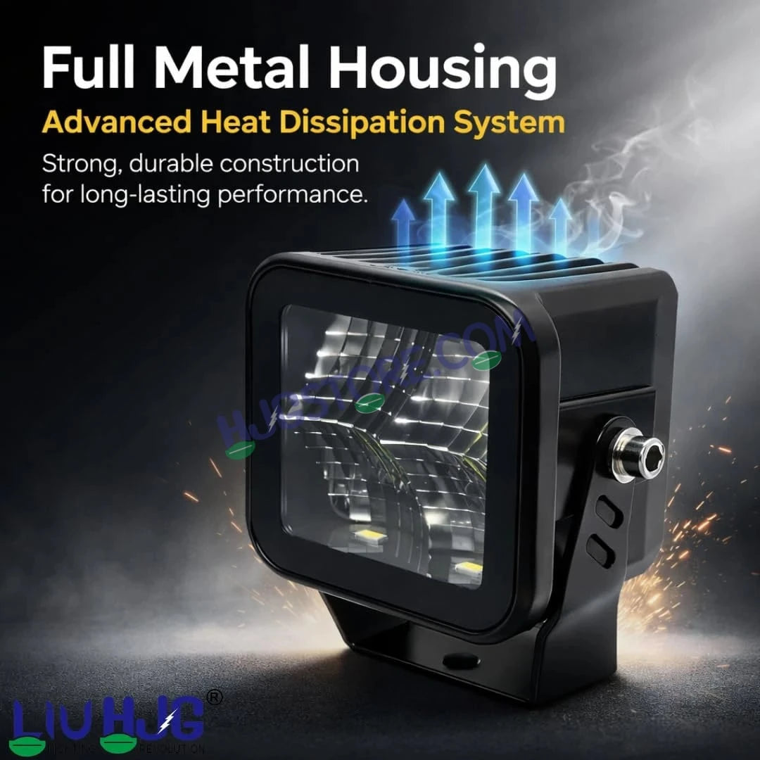 HJG W-08 White Cube Foglight 72W White Foglight White LED Foglight Ultra Wide Spread White Light 72W Foglight Ultra Wide Intensity LED Driving Fog Lights Universal For All Cars & Bikes LIU HJG W-08 White Cube Foglight Driving Lights, Pack of 2 - HJGstore.com