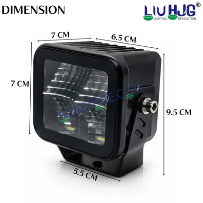 HJG W-08 White Cube Foglight 72W White Foglight White LED Foglight Ultra Wide Spread White Light 72W Foglight Ultra Wide Intensity LED Driving Fog Lights Universal For All Cars & Bikes LIU HJG W-08 White Cube Foglight Driving Lights, Pack of 2 - HJGstore.com