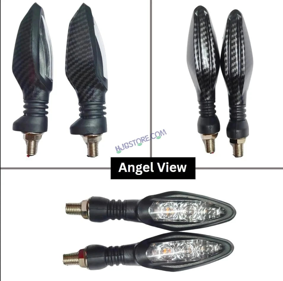 HJG Indicator Carbon Fibre Waterproof Flexible Blinker Bright LED Indicators Universal For All Bike Models Motorcycle Turn Signal Lights HJG Carbon Fibre Indicator, Pack of 2 - HJGstore.com