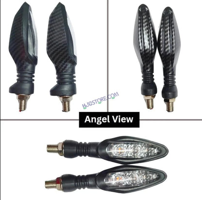 HJG Indicator Carbon Fibre Waterproof Flexible Blinker Bright LED Indicators Universal For All Bike Models Motorcycle Turn Signal Lights HJG Carbon Fibre Indicator, Pack of 2 - HJGstore.com