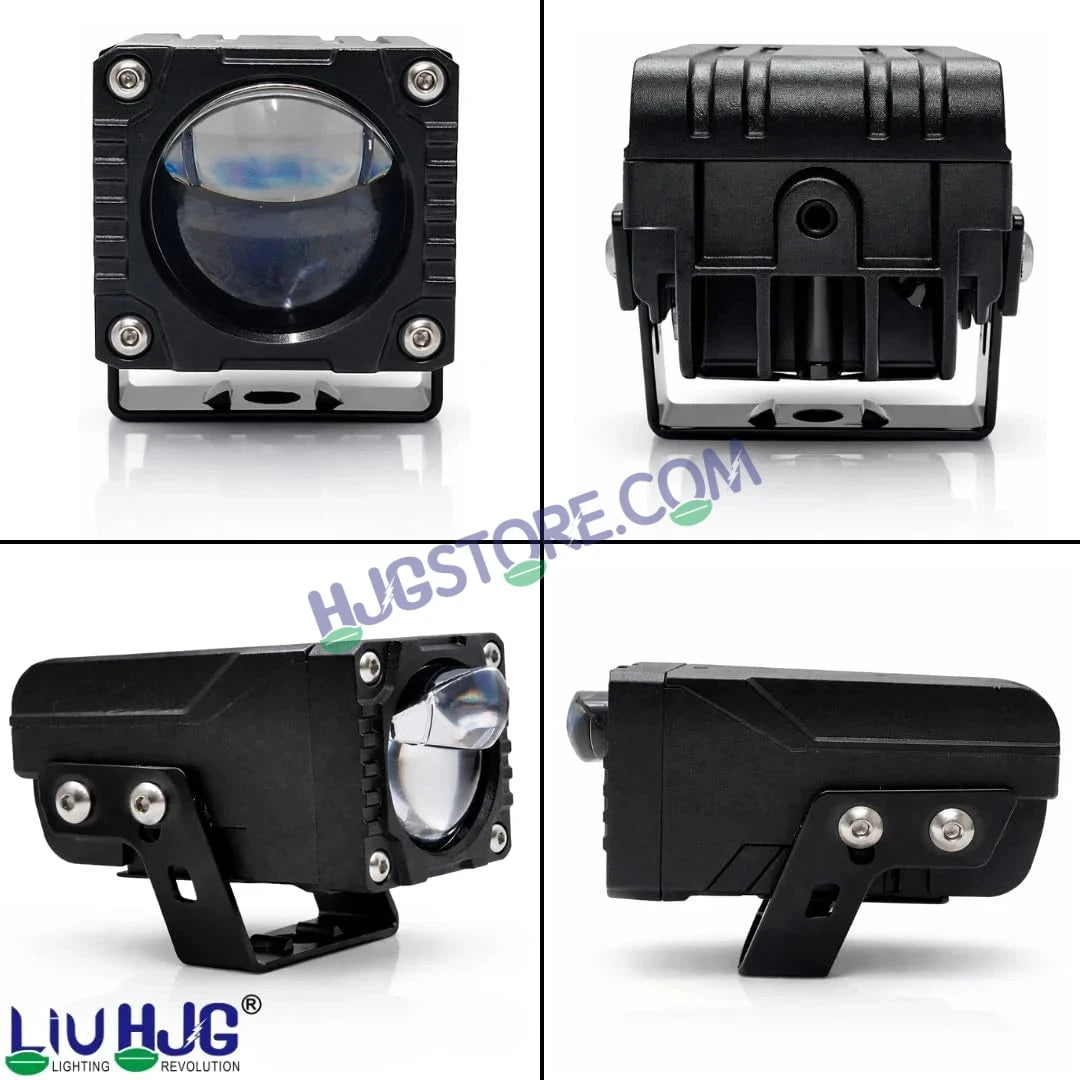 HJG HS104 Wide Lens Foglight Dual Condenser Lens 120W Foglight with Two Type Clamps White Hi/Lo Red Projector Foglight 120W Ultra Wide Intensity LED Fog Lights White Hi/Lo with Red Devil Fog Universal For All Cars & Bikes LIU HJG HS104 120W Foglight 2pc - HJGstore.com