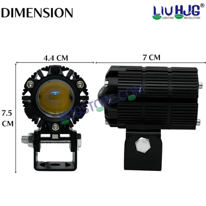 HJG CNC Mini Drive 80W Version 7 New Model Projector Foglight with Canbus Red DRL/White/Yellow Ultra Wide Dual Intensity 80W LED Fog Lights White/Yellow/White + Yellow/Red DRL Universal For All Cars & Bikes LIU HJG CNC Mini Drive 80W Version 7, Set of 2 - HJGstore.com