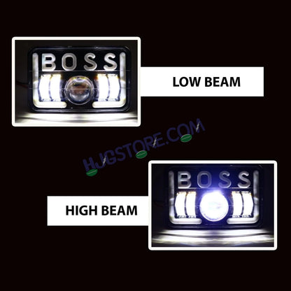HJG 12V 40W LED Headlight BOSS for Hero Splendor Series – White Beam with Red/Blue DRL, Durable Waterproof Motorcycle Headlamp (Pack of 1) - HJGstore.com