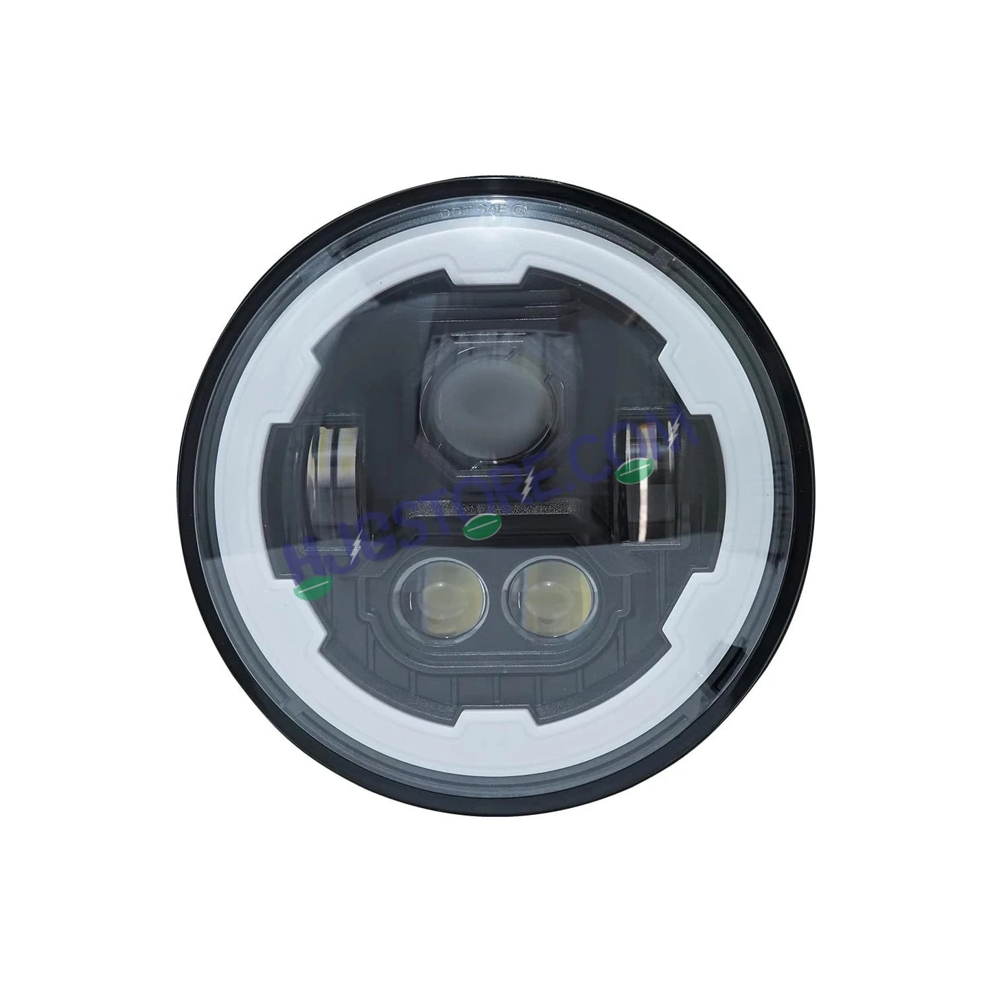 HJG Genuine Phantom Ring 5.75 Inch LED Headlight Avenger Fitting with Spotless and Bright DRL Fits in Bajaj Avenger, Harley Davidson, Jeep 5.75" (12V-80V DC 75W) - HJGstore.com