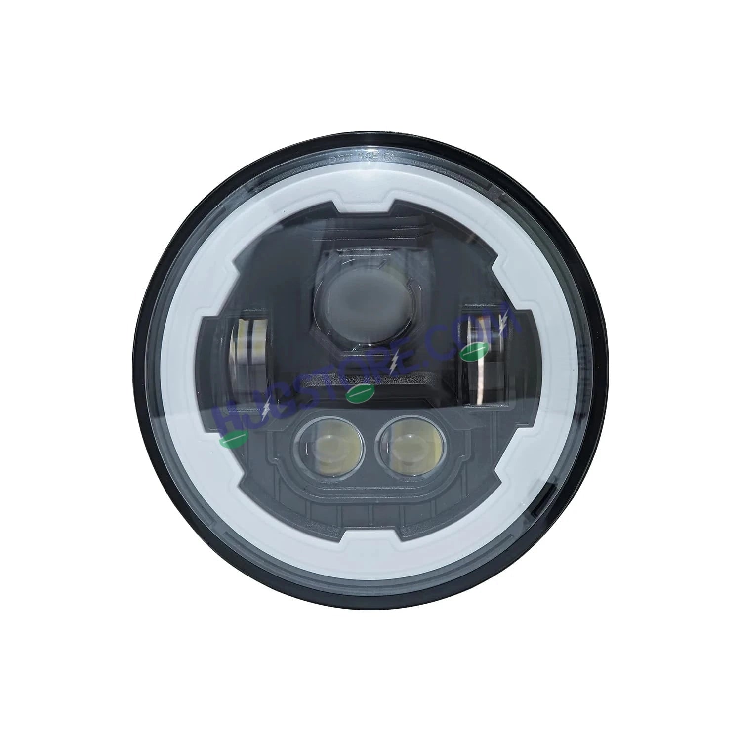 HJG Genuine Phantom Ring 5.75 Inch LED Headlight Avenger Fitting with Spotless and Bright DRL Fits in Bajaj Avenger, Harley Davidson, Jeep 5.75" (12V-80V DC 75W) - HJGstore.com