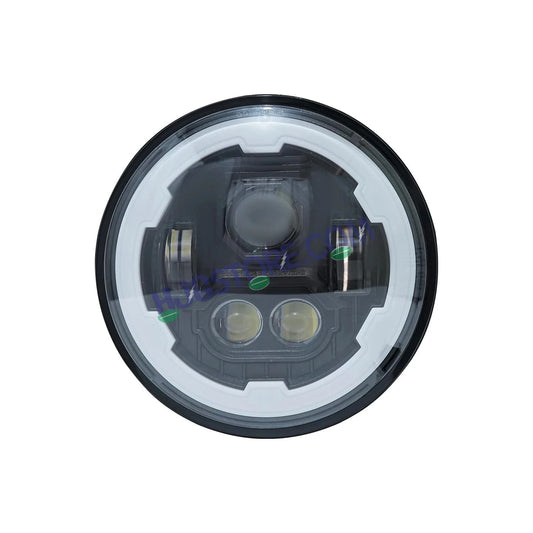 HJG Genuine Phantom Ring 5.75 Inch LED Headlight Avenger Fitting with Spotless and Bright DRL Fits in Bajaj Avenger, Harley Davidson, Jeep 5.75" (12V-80V DC 75W) - HJGstore.com