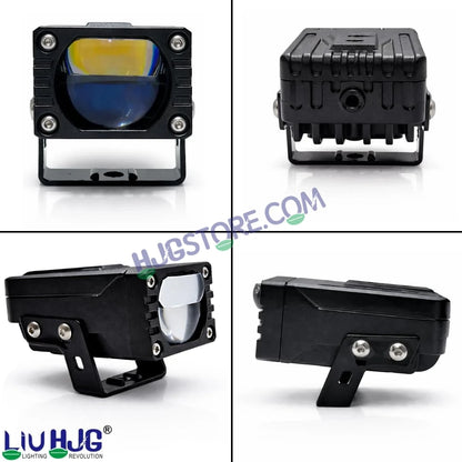 HJG HS99 Foglight Dual Condenser Lens 120W Foglight with Two Type Clamps White Hi/Lo Red Projector Foglight 120W Foglight Ultra Wide Intensity LED Fog Lights White Hi/Lo with Red Devil Fog Universal For All Cars & Bikes LIU HJG HS99 120W Foglight 2pc - HJGstore.com