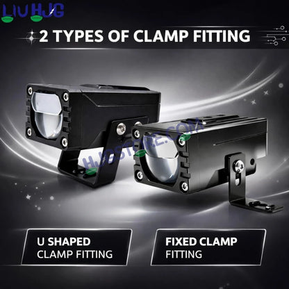 HJG HS99 Foglight Dual Condenser Lens 120W Foglight with Two Type Clamps White Hi/Lo Red Projector Foglight 120W Foglight Ultra Wide Intensity LED Fog Lights White Hi/Lo with Red Devil Fog Universal For All Cars & Bikes LIU HJG HS99 120W Foglight 2pc - HJGstore.com