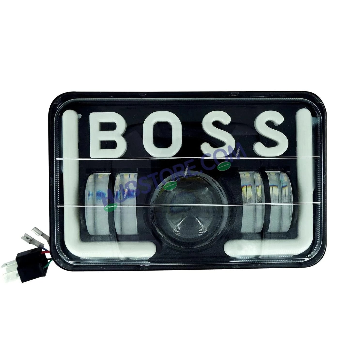 HJG 12V 40W LED Headlight BOSS for Hero Splendor Series – White Beam with Red/Blue DRL, Durable Waterproof Motorcycle Headlamp (Pack of 1) - HJGstore.com