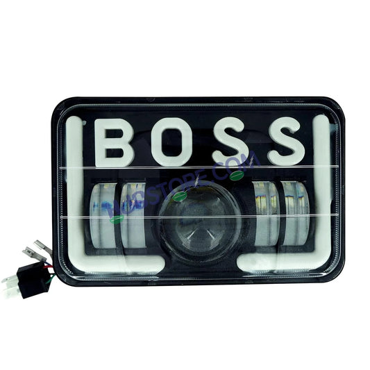 HJG 12V 40W LED Headlight BOSS for Hero Splendor Series – White Beam with Red/Blue DRL, Durable Waterproof Motorcycle Headlamp (Pack of 1) - HJGstore.com