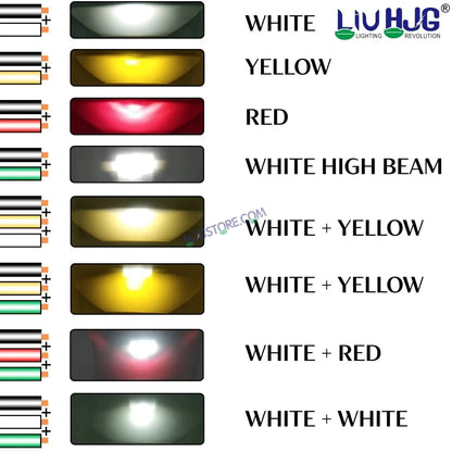 HJG Terminator 1 Projector Foglight 100W with Laser Spot and Wide Spread Red DRL/White/Yellow/Warm White Light 100W Foglight Ultra Wide Dual Intensity LED Driving Fog Lights 3000K/4300K/6500K Universal For All Cars & Bikes LIU HJG Terminator 1 Foglight - HJGstore.com