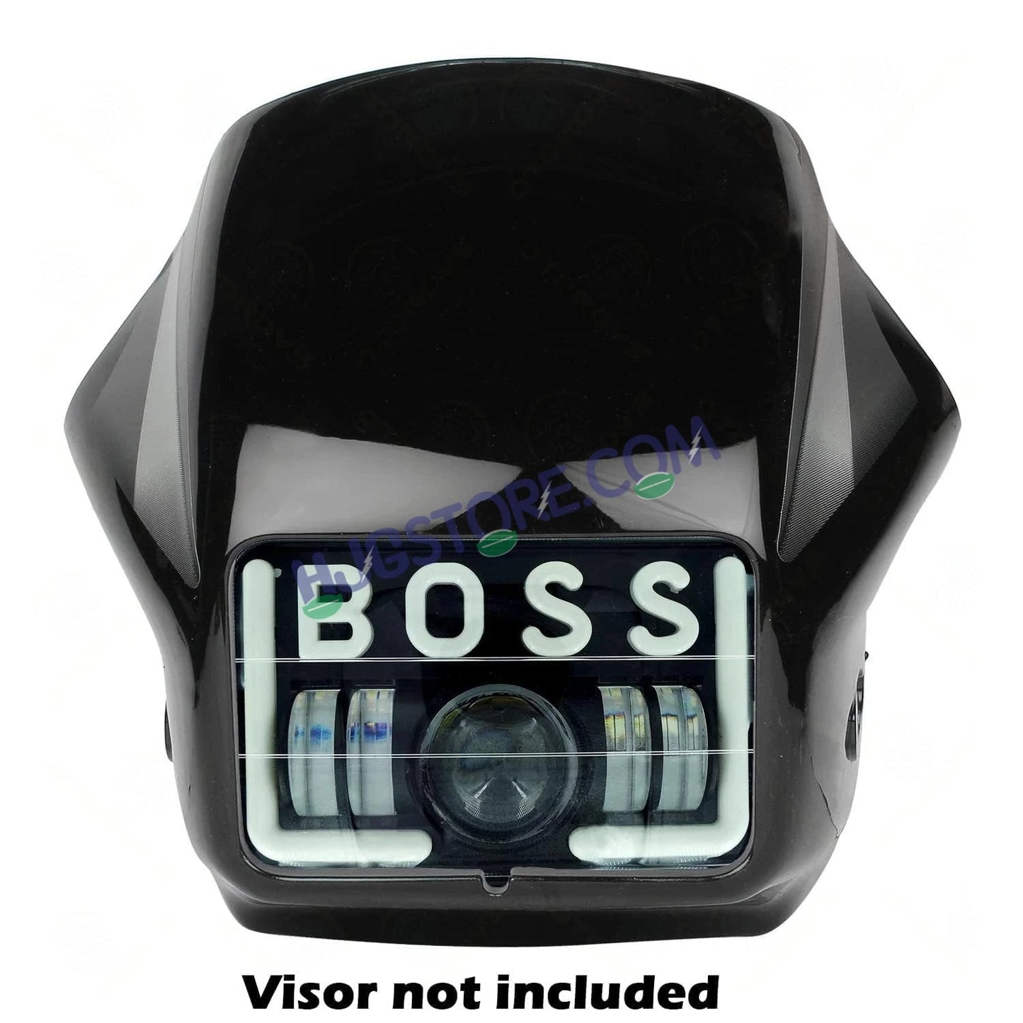 HJG 12V 40W LED Headlight BOSS for Hero Splendor Series – White Beam with Red/Blue DRL, Durable Waterproof Motorcycle Headlamp (Pack of 1) - HJGstore.com