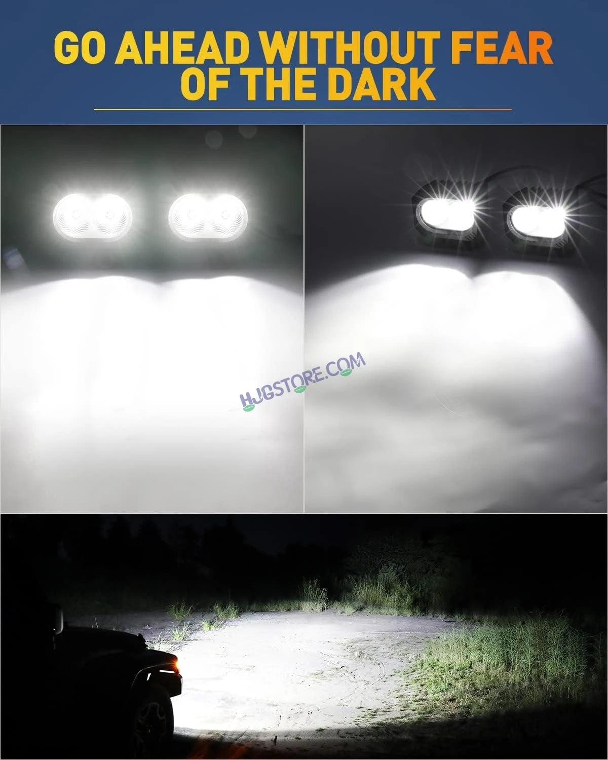HJG 2 LED CREE 4 Inch Fog Light 100W 20000 Lumens Fog Light 2 LED CREE 2pc Foglight Spread Light Fog 100W with 20000 Lumens Brightness Foglight Ultra Wide Intensity LED Fog Lights 2 LED CREE (100W) Universal For All Cars & Bikes LIU HJG 2 LED CREE 4 Inch - HJGstore.com