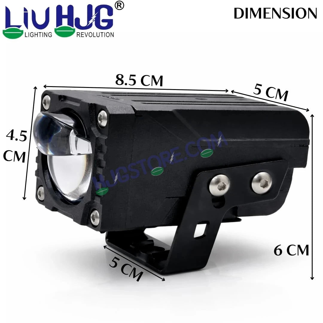 HJG HS104 Wide Lens Foglight Dual Condenser Lens 120W Foglight with Two Type Clamps White Hi/Lo Red Projector Foglight 120W Ultra Wide Intensity LED Fog Lights White Hi/Lo with Red Devil Fog Universal For All Cars & Bikes LIU HJG HS104 120W Foglight 2pc - HJGstore.com