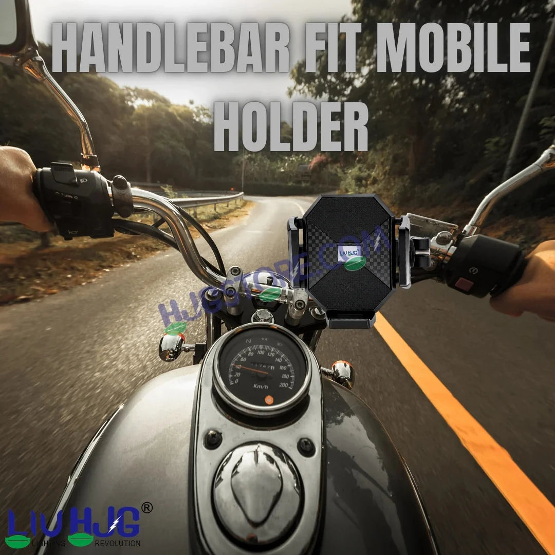 HJG Hexagon R6 Mobile Holder with Handlebar Mount for Bike, Two Wheelers Universal HJG Hexagon R6 Handlebar Mount Mobile Holder Anti-Theft Mobile Holder 360 Degree Rotation Adjustable Size and Locking System LIU HJG Hexagon R6 Bike Handlebar Mount Holder - HJGstore.com