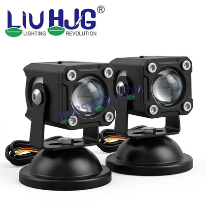 HJG X Drive Mini RGB Foglights with RGB Backlit DRL 40W Fog Light 4000LM Dual Color (3000K Yellow/6000K White) Projector Driving Lamp | Dynamic RGB Backlit DRL (8 Modes) | Wide Beam Auxiliary Light with Inline Ballast for Bike & SUV LIU HJG X Drive - HJGstore.com