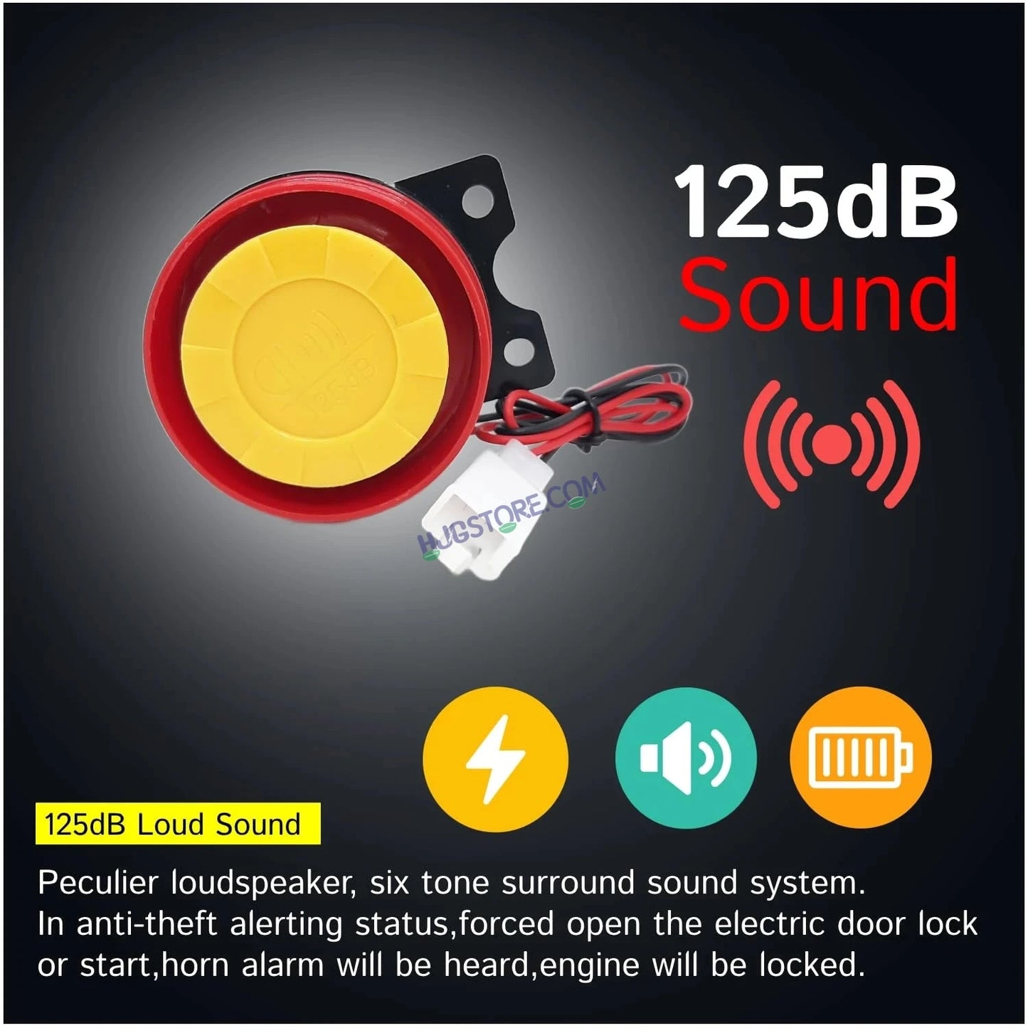 HJG Push Button Alarm System Kit One-Way Bike Alarm Kit for Two Wheeler Security HJG Anti-Theft Alarm System Kit (Loud Siren, Flashing Light 125 dB) LIU HJG Push Button Alarm System Kit - HJGstore.com