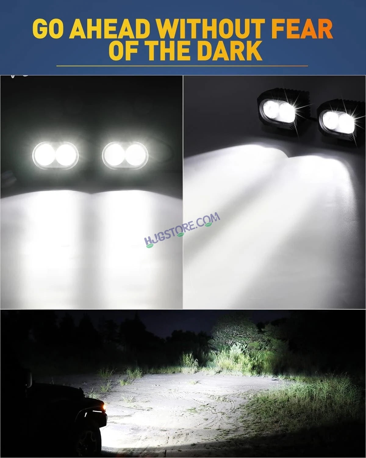 HJG 2 LED CREE 4 Inch Fog Light 100W 20000 Lumens Fog Light 2 LED CREE 2pc Foglight Spread Light Fog 100W with 20000 Lumens Brightness Foglight Ultra Wide Intensity LED Fog Lights 2 LED CREE (100W) Universal For All Cars & Bikes LIU HJG 2 LED CREE 4 Inch - HJGstore.com
