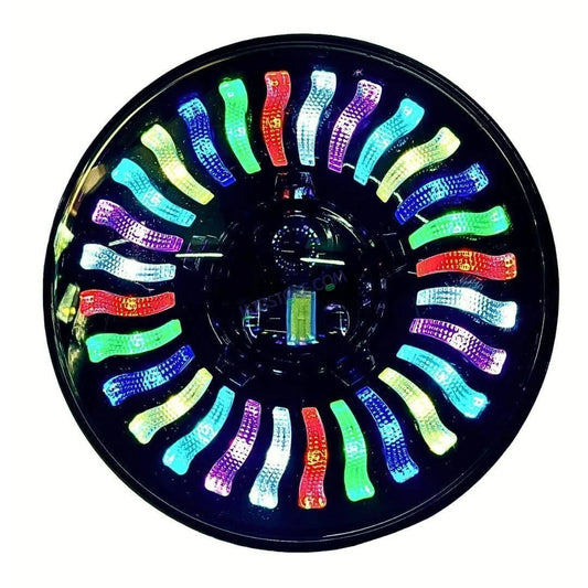 HJG 7 Inch RGB LED Headlight Assembly | 75-120W CREE/Osram | Multicolor Compatible with Royal Enfield, Jeep, Thar, Gypsy - HJGstore.com