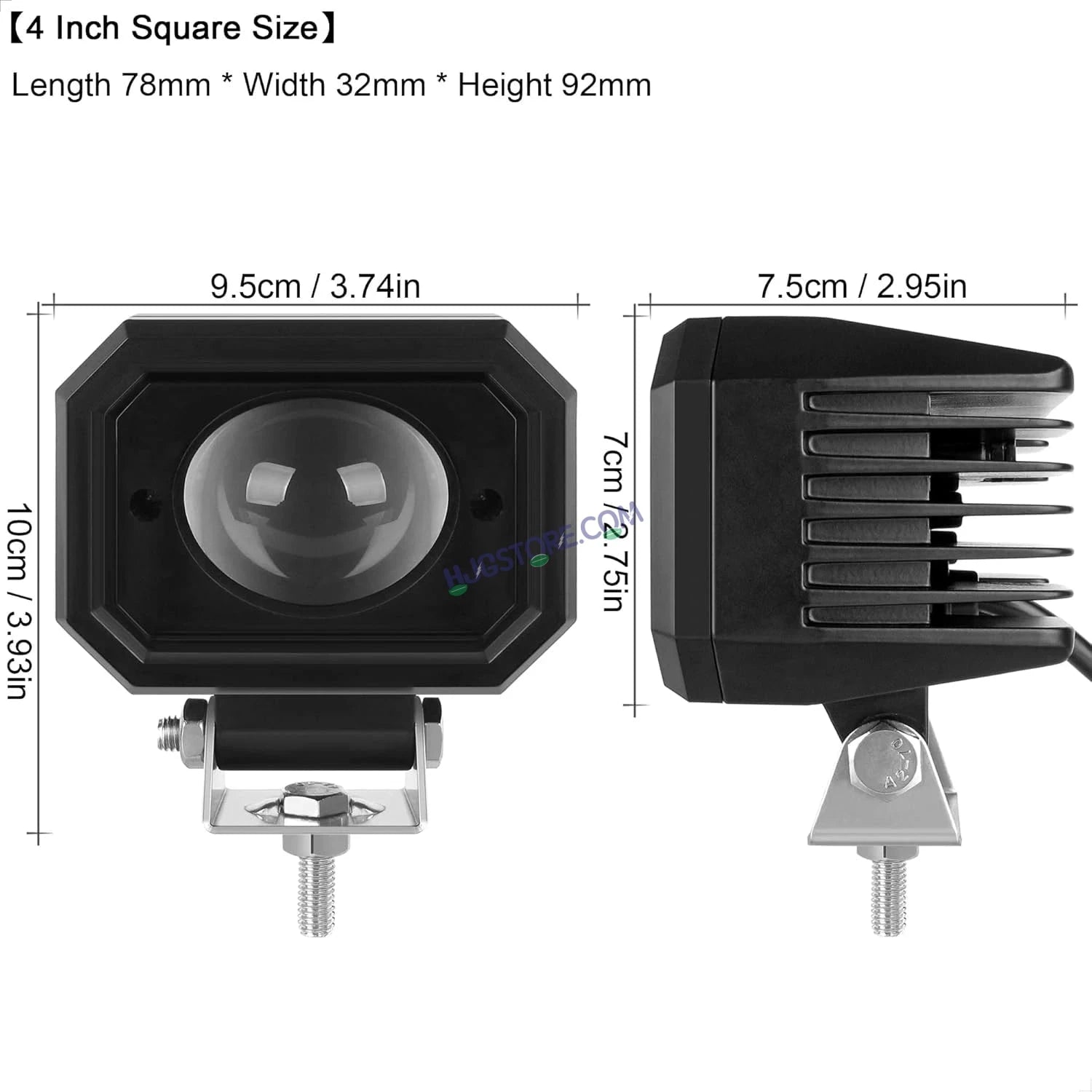 HJG 4 Inch Cube Pod Fog Light 120W 12000 Lumens Fog Light 2pc Foglight Pod Projector Spot Foglight 120W Foglight Ultra Wide Intensity 3000K/6500K LED Fog Lights 4 Inch Cube Light (120W) Universal For All Cars & Bikes LIU HJG 4 Inch Cube Pod Foglights - HJGstore.com