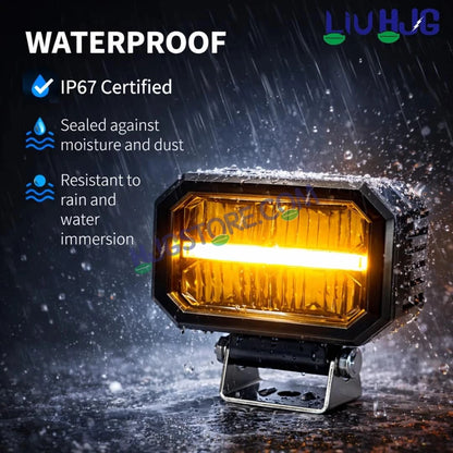 HJG W-07 Minus Cube Foglight 50W White/Amber Foglight White/Yellow DRL Dual LED Foglight Amber/White DRL White Light 50W Foglight Ultra Wide Dual Intensity LED Driving Fog Lights Universal For All Cars & Bikes LIU HJG W-07 Minus Cube Foglight, Pack of 2 - HJGstore.com