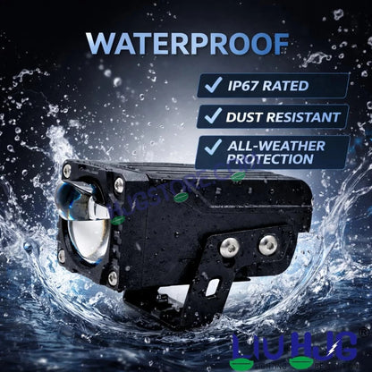 HJG HS104 Wide Lens Foglight Dual Condenser Lens 120W Foglight with Two Type Clamps White Hi/Lo Red Projector Foglight 120W Ultra Wide Intensity LED Fog Lights White Hi/Lo with Red Devil Fog Universal For All Cars & Bikes LIU HJG HS104 120W Foglight 2pc - HJGstore.com